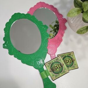 NWT Wicked Green and Pink Hand Mirror - 1 Mirror, Double-Sided
